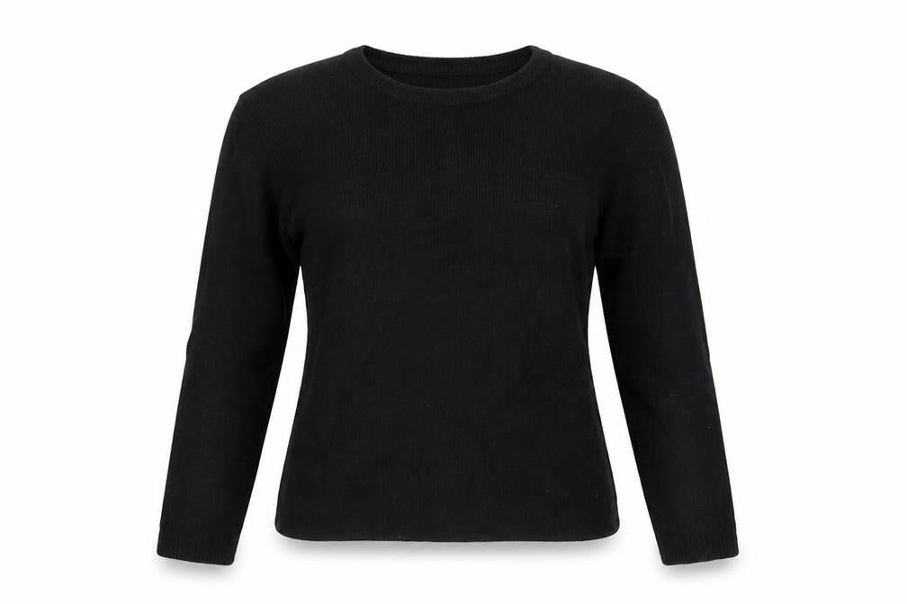 Pull&Bear Women’s Black XS Cropped Crew Neck Jumper