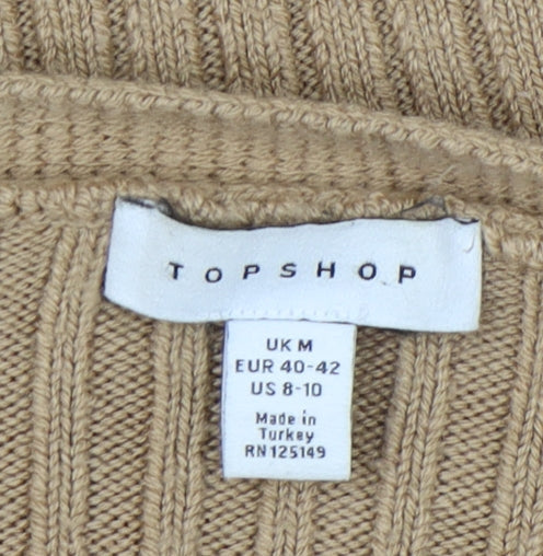 Topshop Women's Beige V-Neck Cardigan - Size M