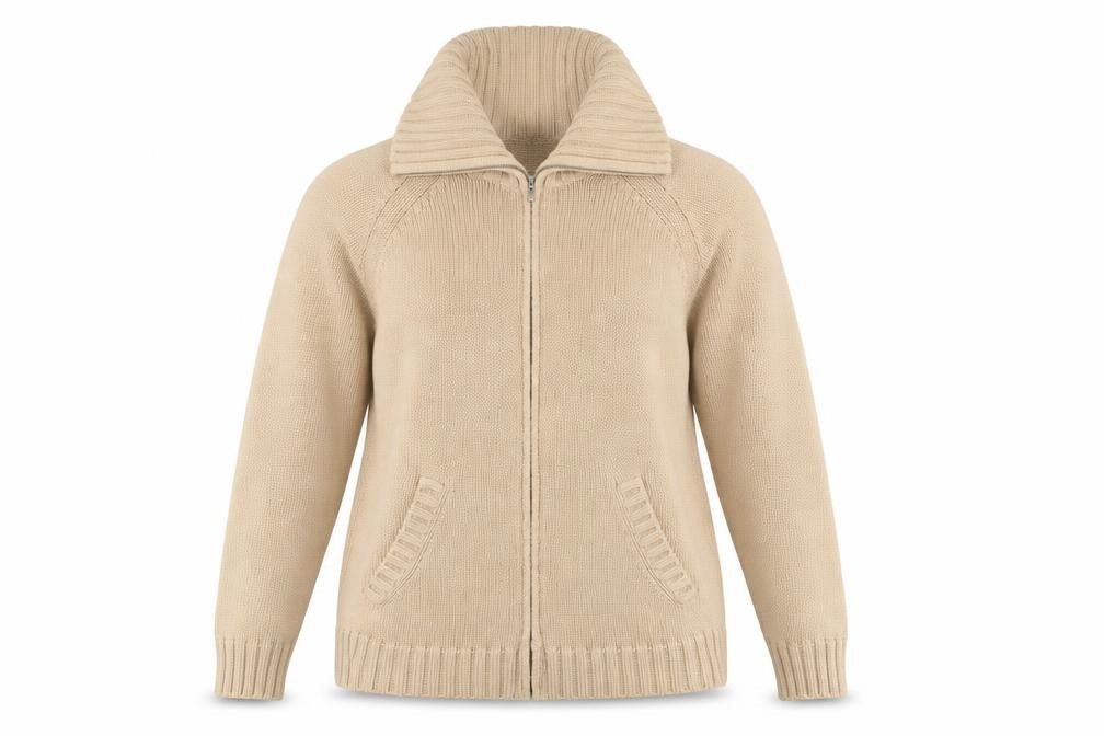 Marks and Spencer Women's Beige Full Zip Jumper Size 14