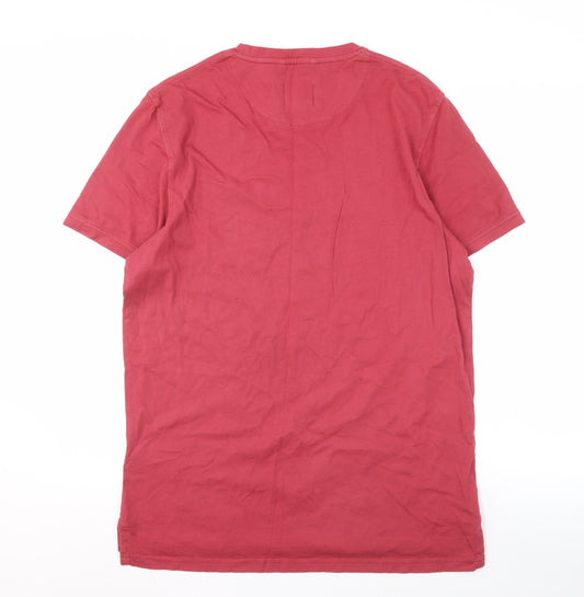 Ted Baker Men's Red Cotton Crew Neck T-Shirt, Size 4