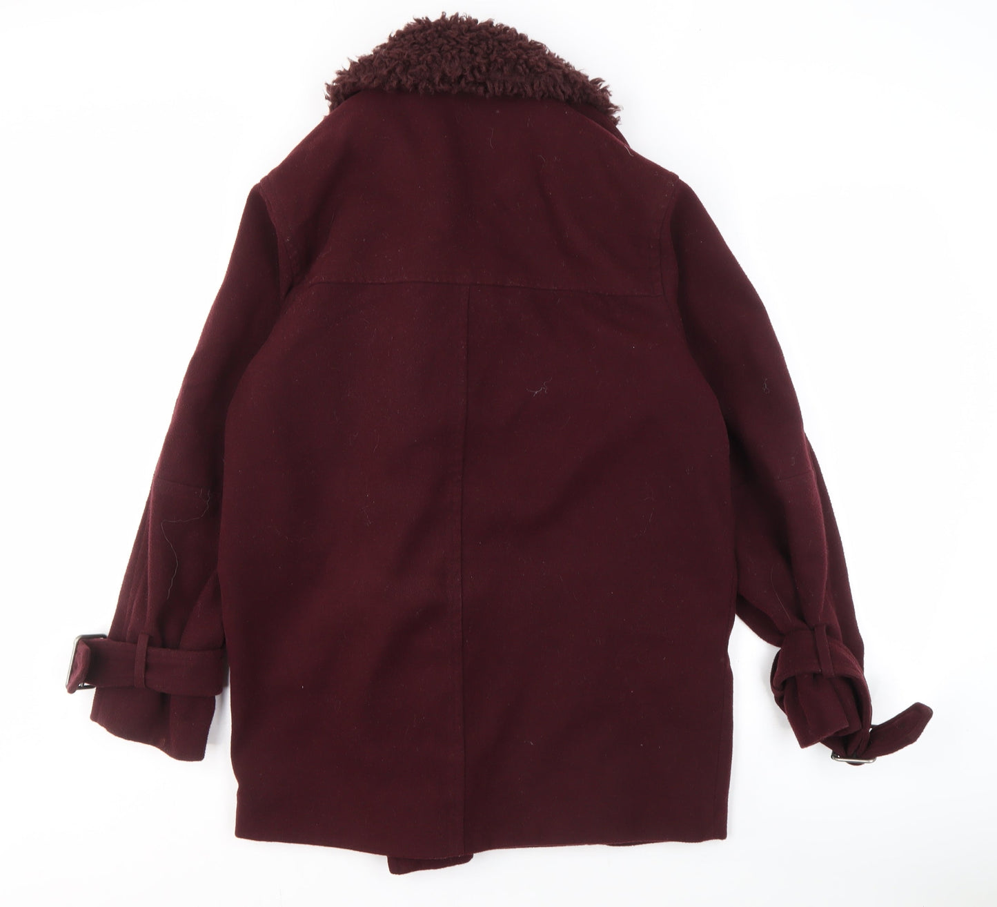 Monki Women's Red Belted Motorcycle Coat XS