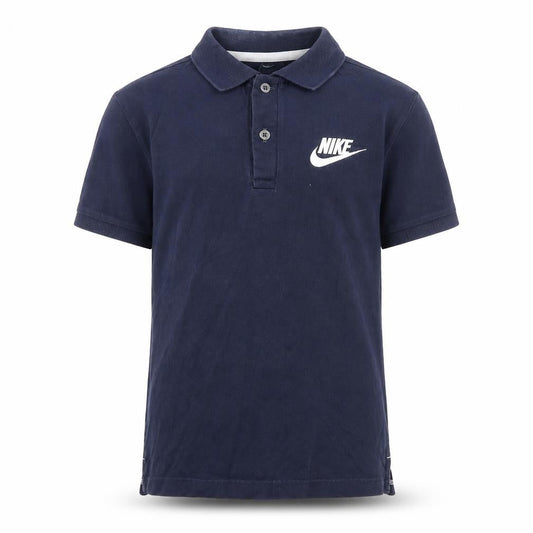Nike Boys Blue Polo Shirt M Cotton Casual Short Sleeve