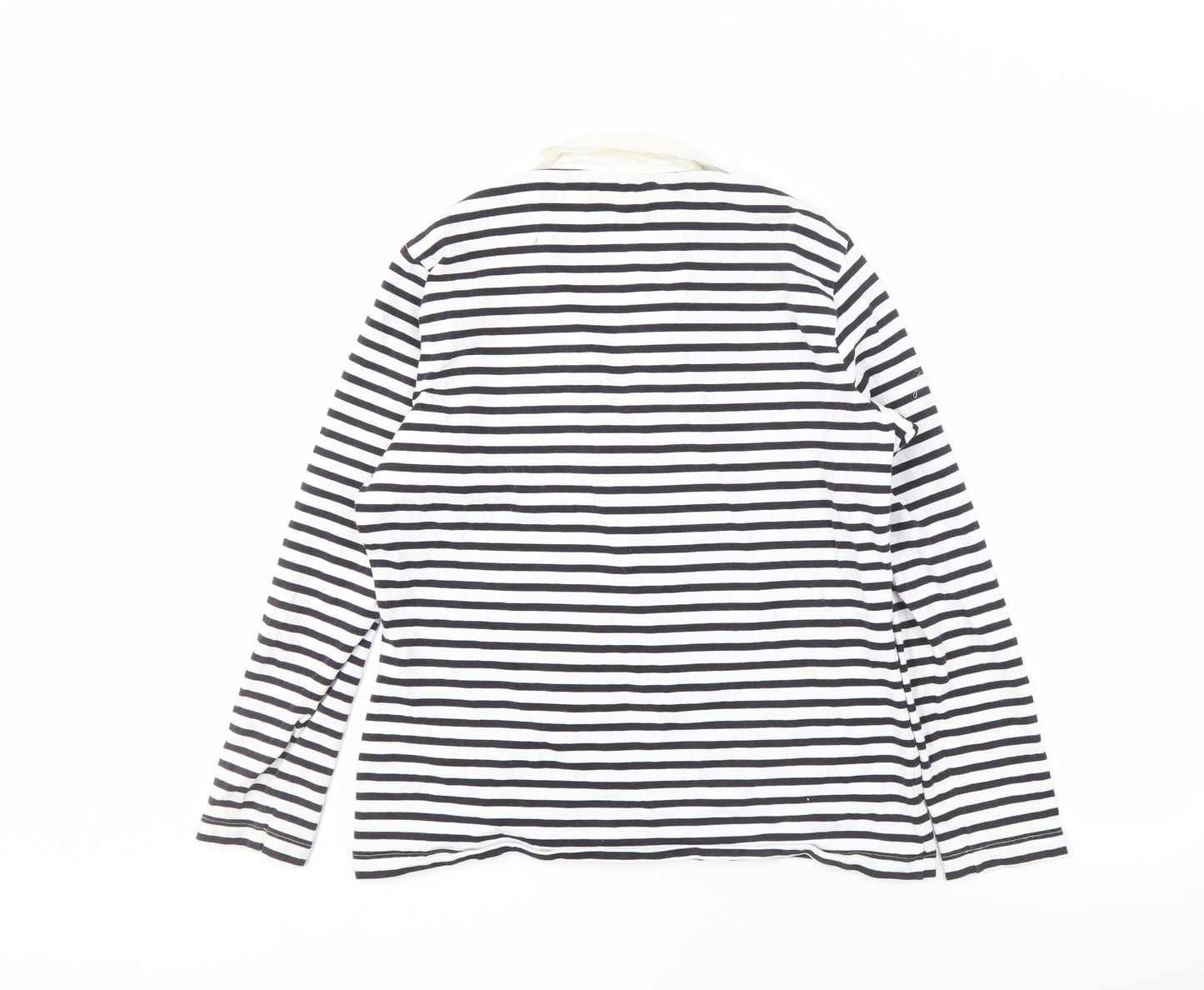 Gerry Weber Women's Black & White Striped Long Sleeve Lace-up Top