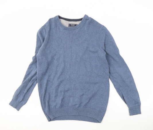 Maine New England Men’s Blue Cotton Medium Pullover Jumper