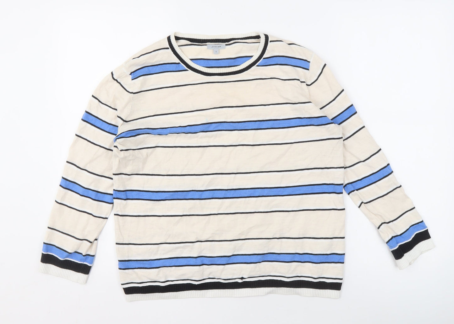 Jigsaw Women's Multicoloured Striped Pullover Jumper, Size S