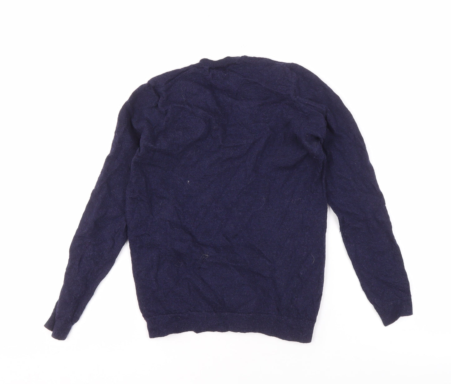 Zara Women's Blue Wool V-Neck Pullover Jumper Size 10