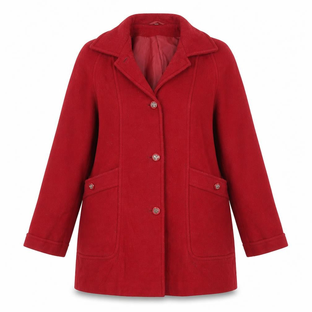 EWM Women's Red Wool Blend Coat Size 16