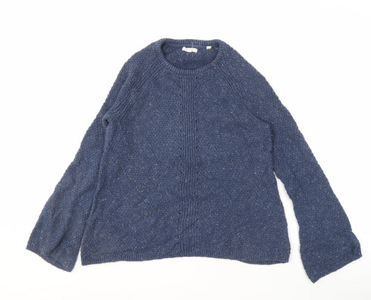 Fat Face Women's Blue Wool Blend Pullover Jumper Size 8