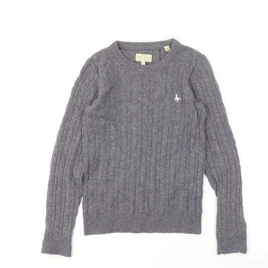 Jack Wills Women's Grey Cable-Knit Jumper Size 6