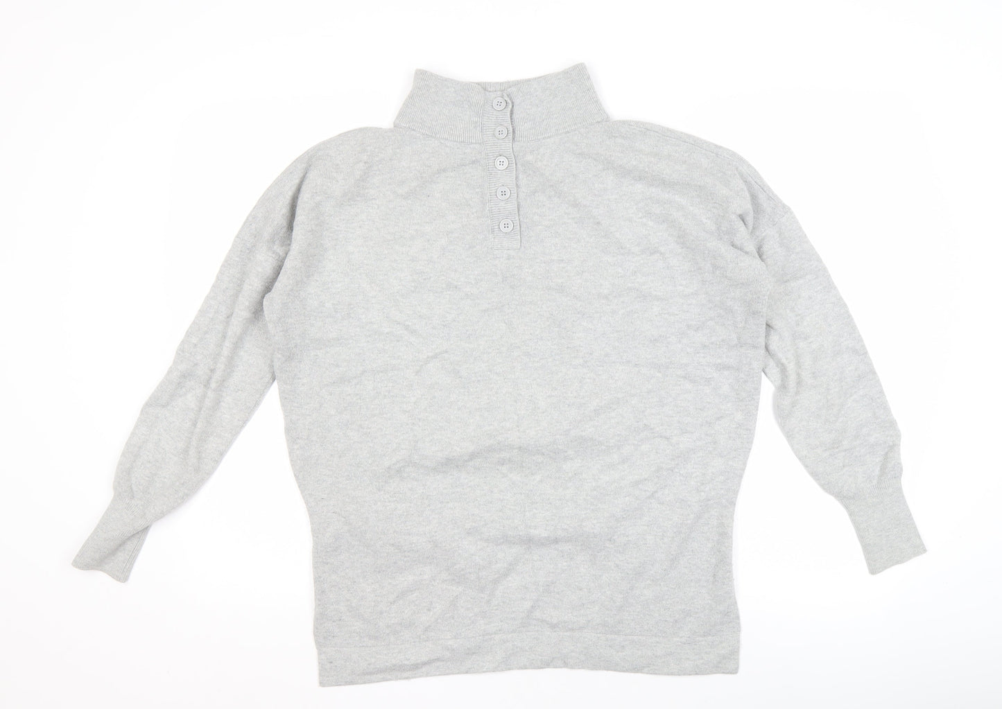French Connection Women's Grey XS Mock Neck Pullover Jumper
