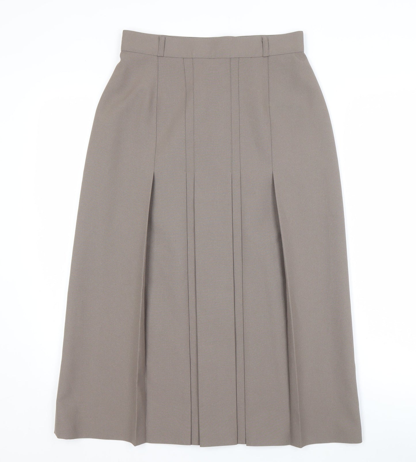 St Michael Women's Brown Pleated Midi Skirt, Size 12