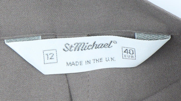 St Michael Women's Brown Pleated Midi Skirt, Size 12