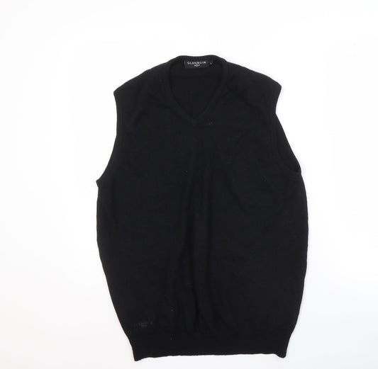 Glenmuir Men's Black Wool Sleeveless Vest L