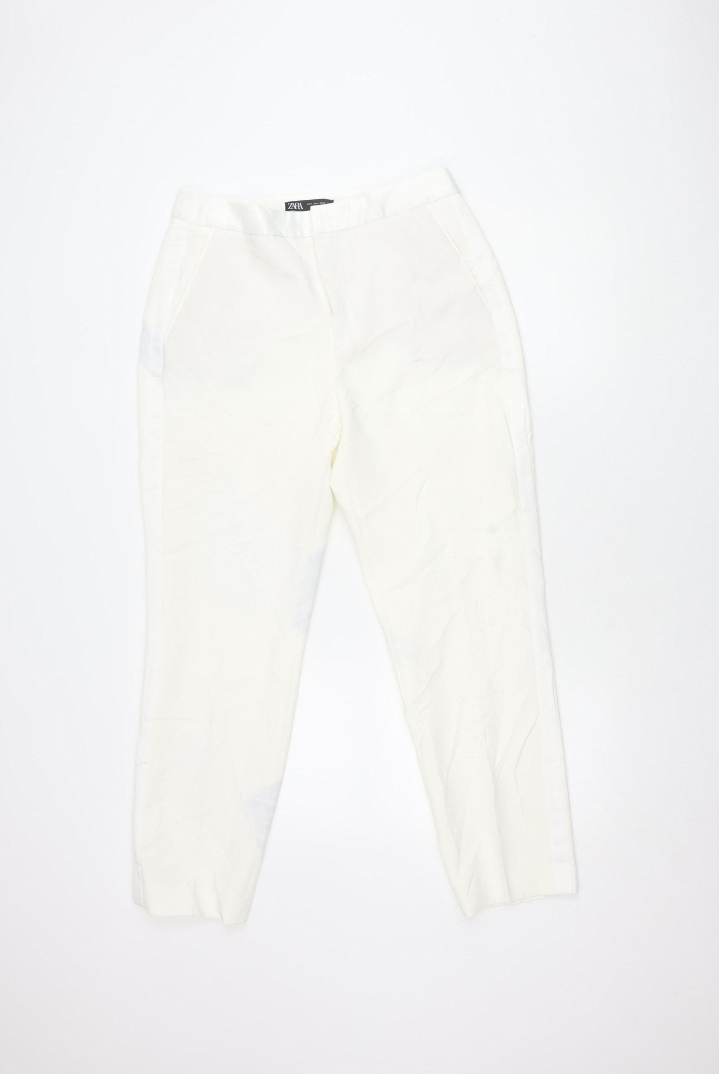 Zara Women's White Trousers L - Classic & Chic