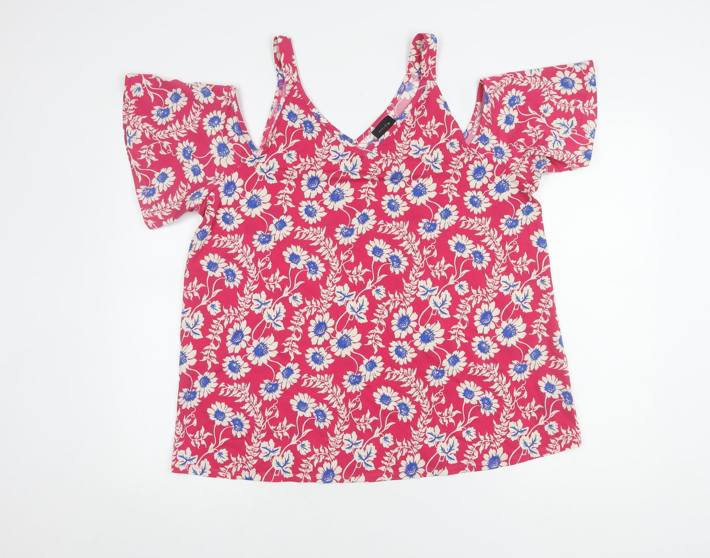 Next Women's Multicoloured Cold Shoulder Floral Top