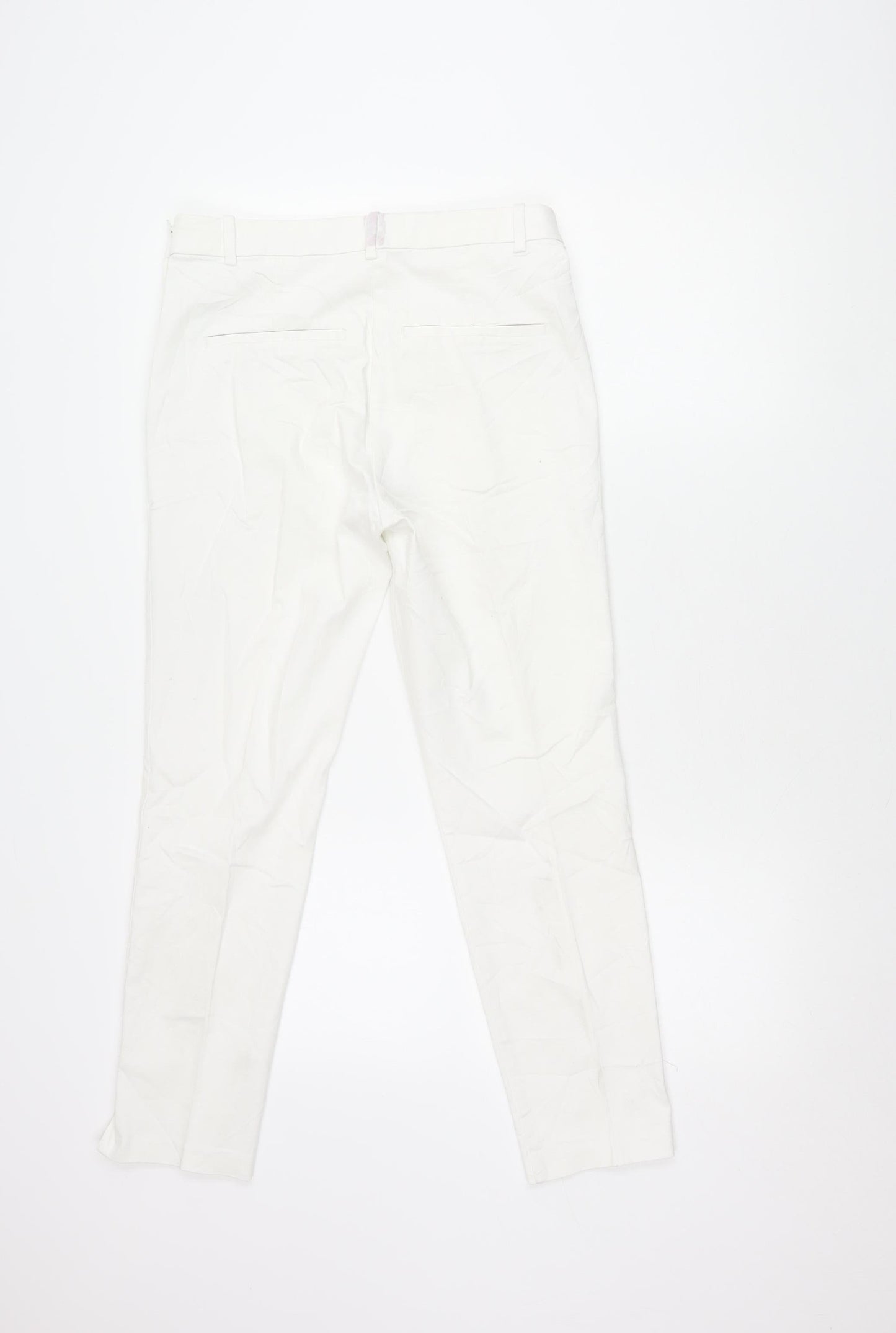H&M Women's White Trousers, Size 14, Skinny Fit