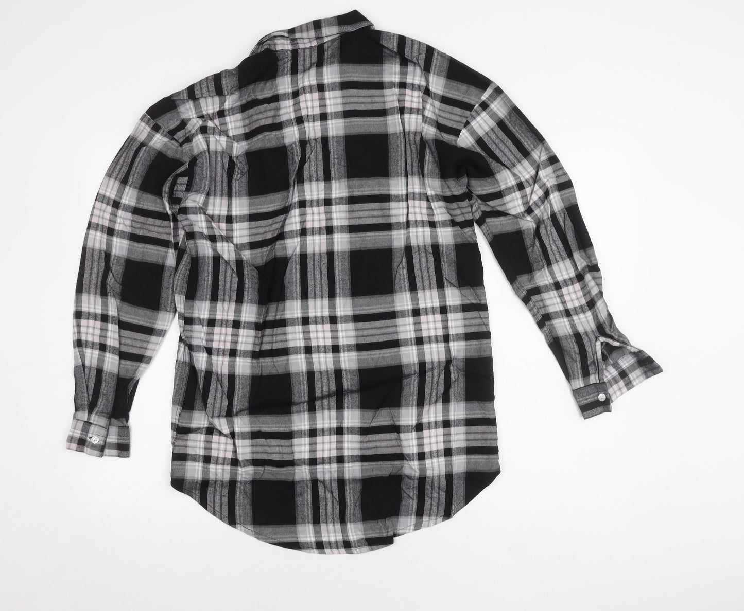 Next Women's Black Check Button-Up Shirt Size 10
