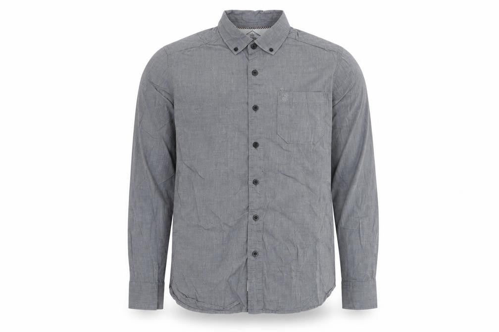 Front view of St George By Duffer Men's Grey Medium Long Sleeve Shirt