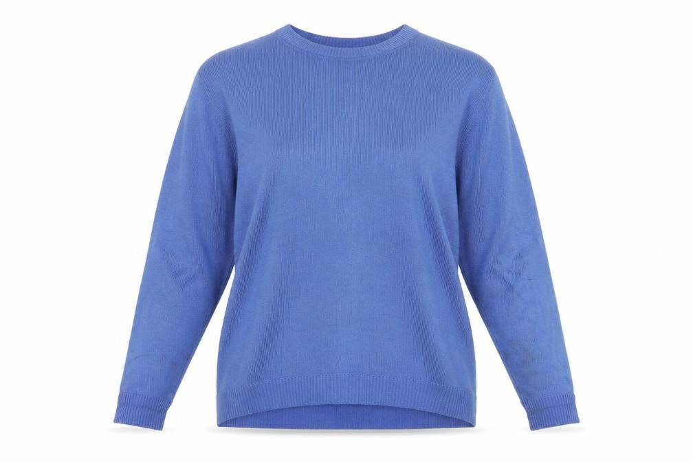 Front view of Akal Collection Blue Argyle Women's jumper L