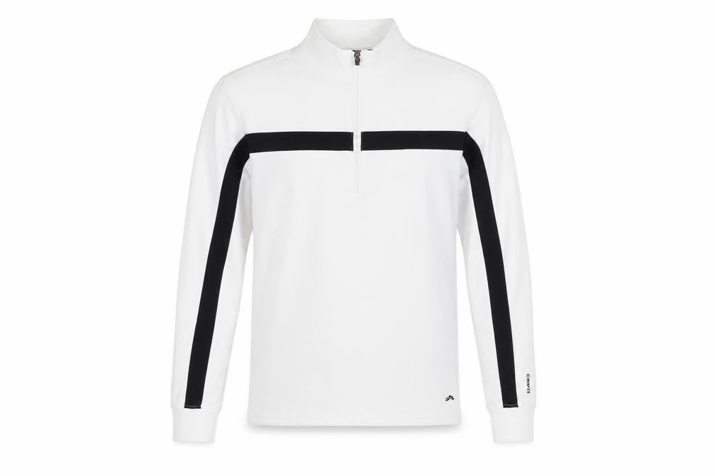 Front view of Crivit Men's White Pullover M Logo Detail