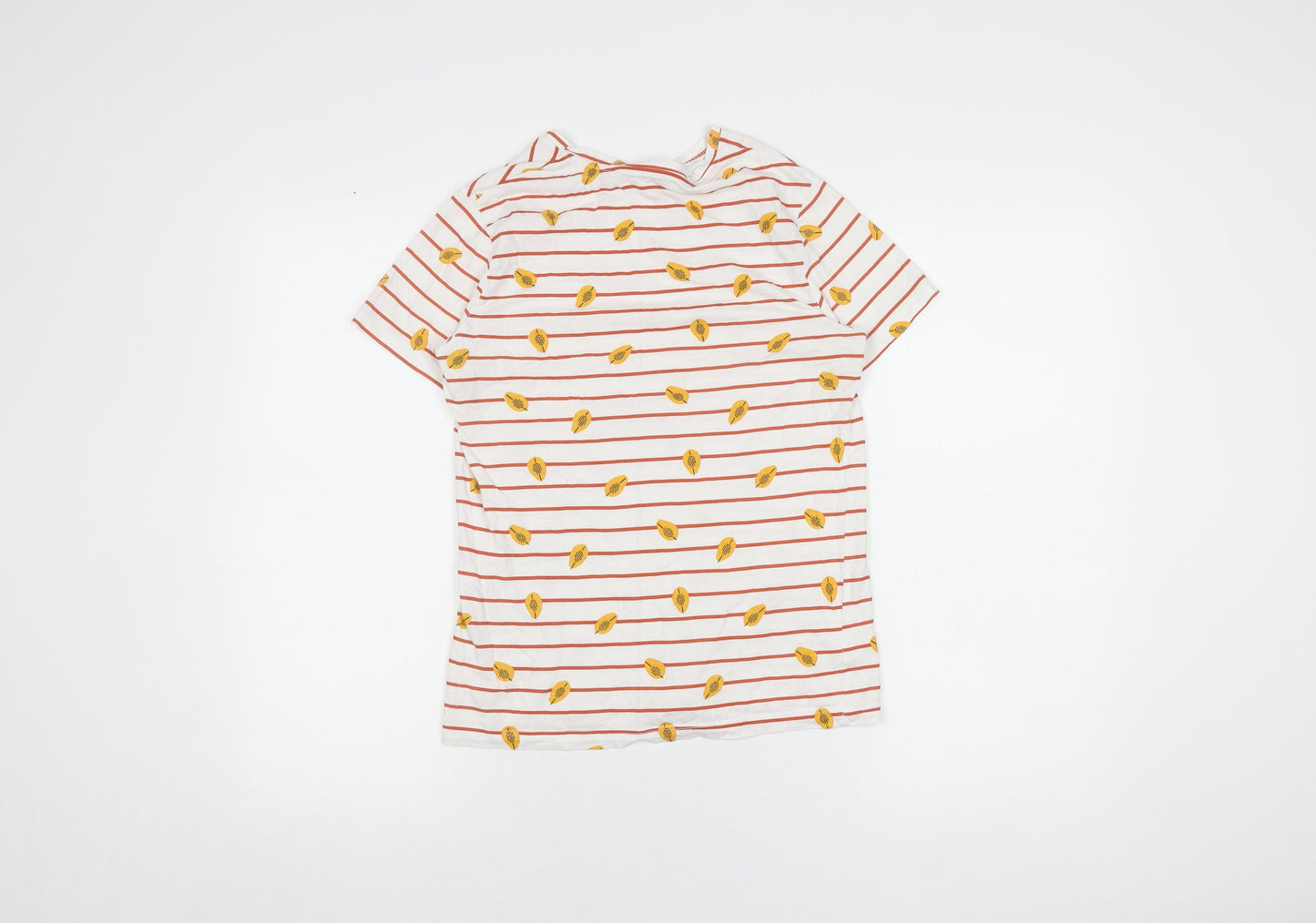Pull & Bear Kids Unisex White Striped T-Shirt Size S