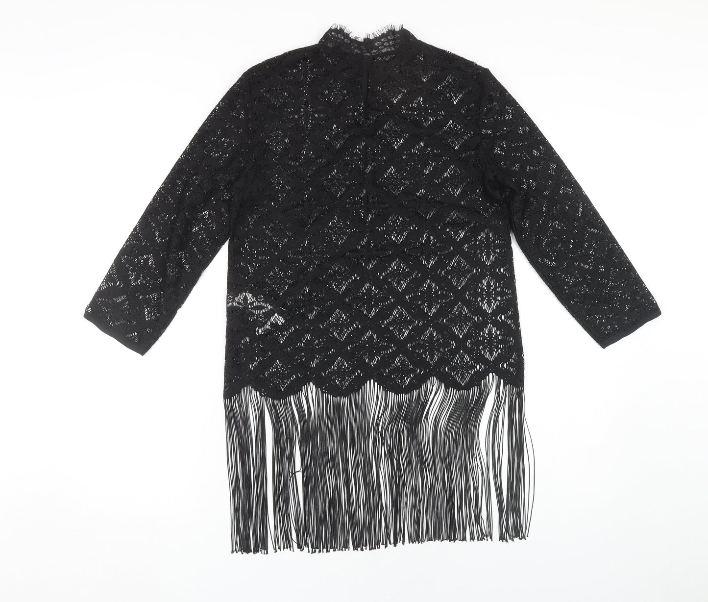 Zara Basic Women's Black Lace Tunic Blouse XS