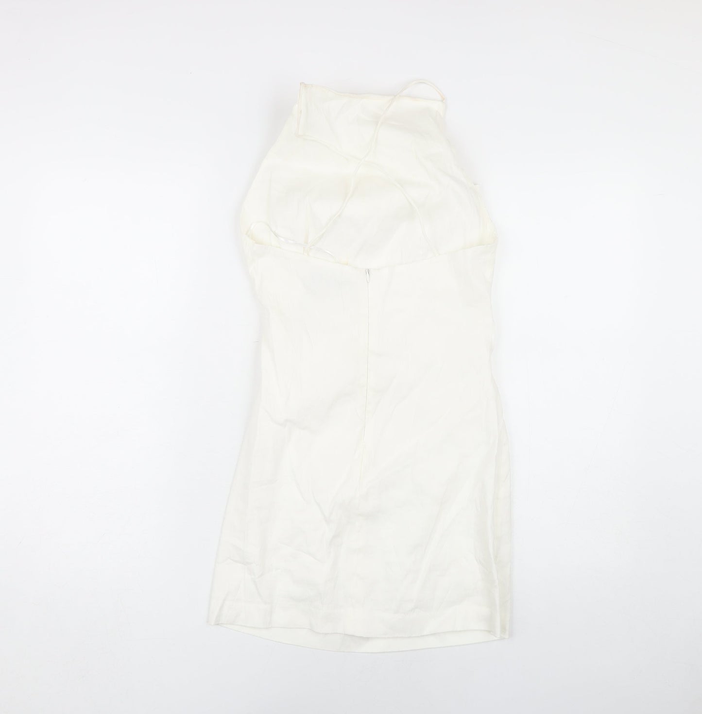 Zara Women Ivory Sleeveless Dress Size M