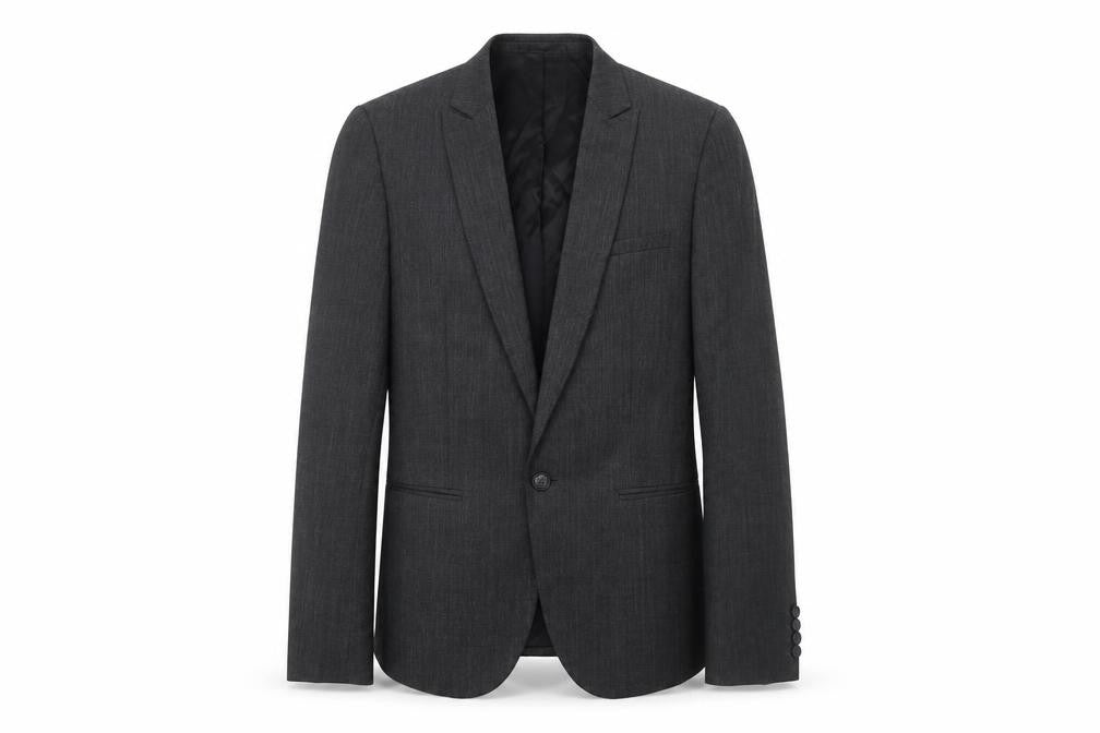 Front view of ASOS Men's Grey Single-Breasted Blazer - 36