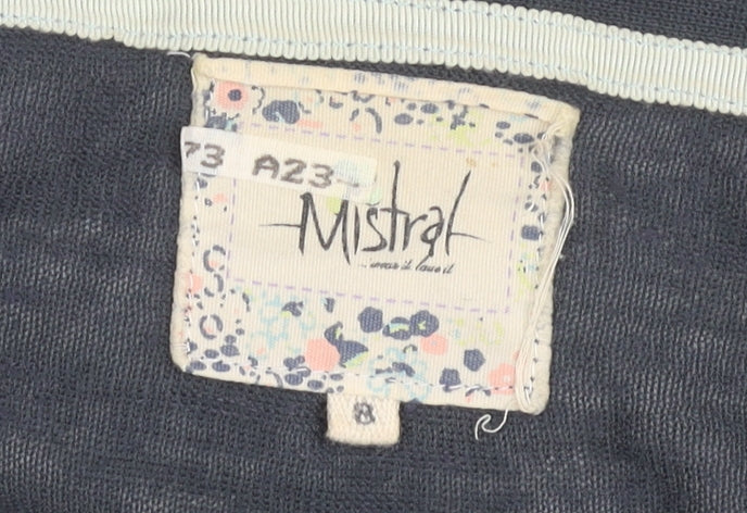 Mistral Women's Blue Open Front Cardigan Size 8 Lightweight