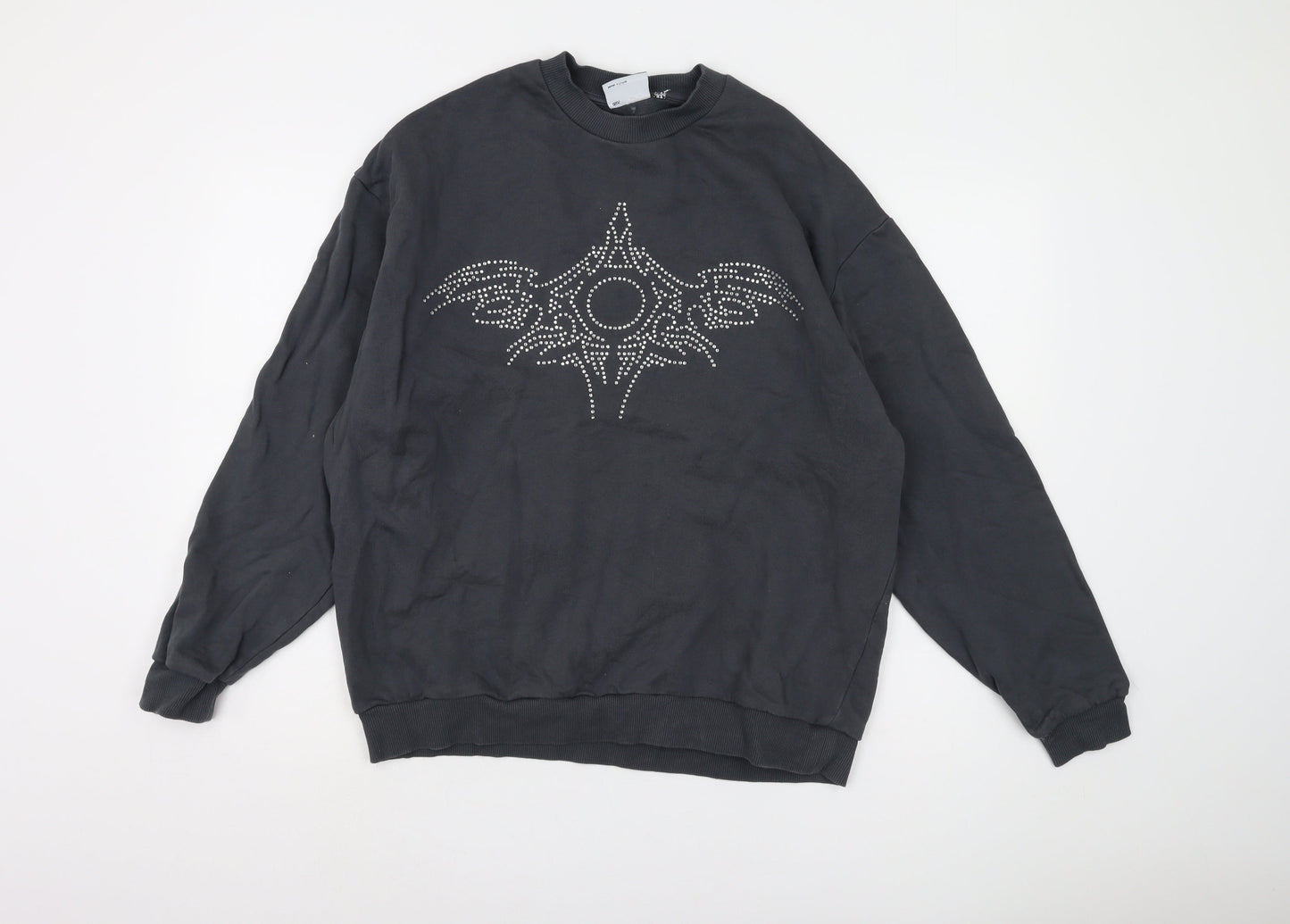 ASOS DESIGN Men's Black M Pullover Studded Sweatshirt
