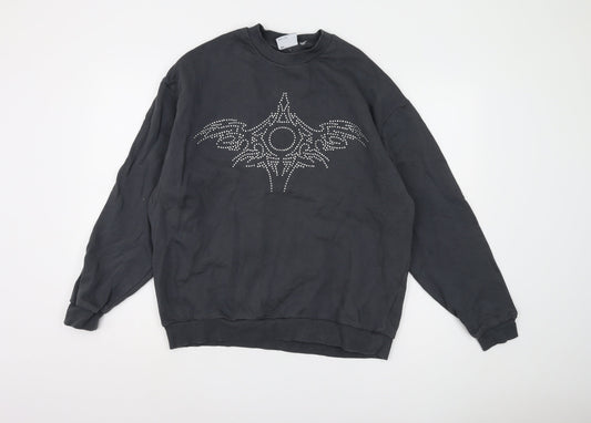 ASOS DESIGN Men's Black M Pullover Studded Sweatshirt