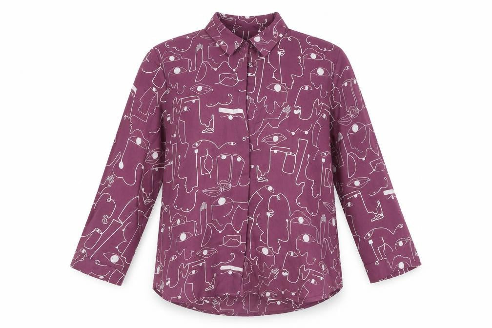 Womens UK Size XS Monki Purple Polyester Button-Up