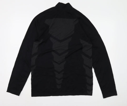 boohooMAN Black Men's Long Sleeve 1/4 Zip Top M