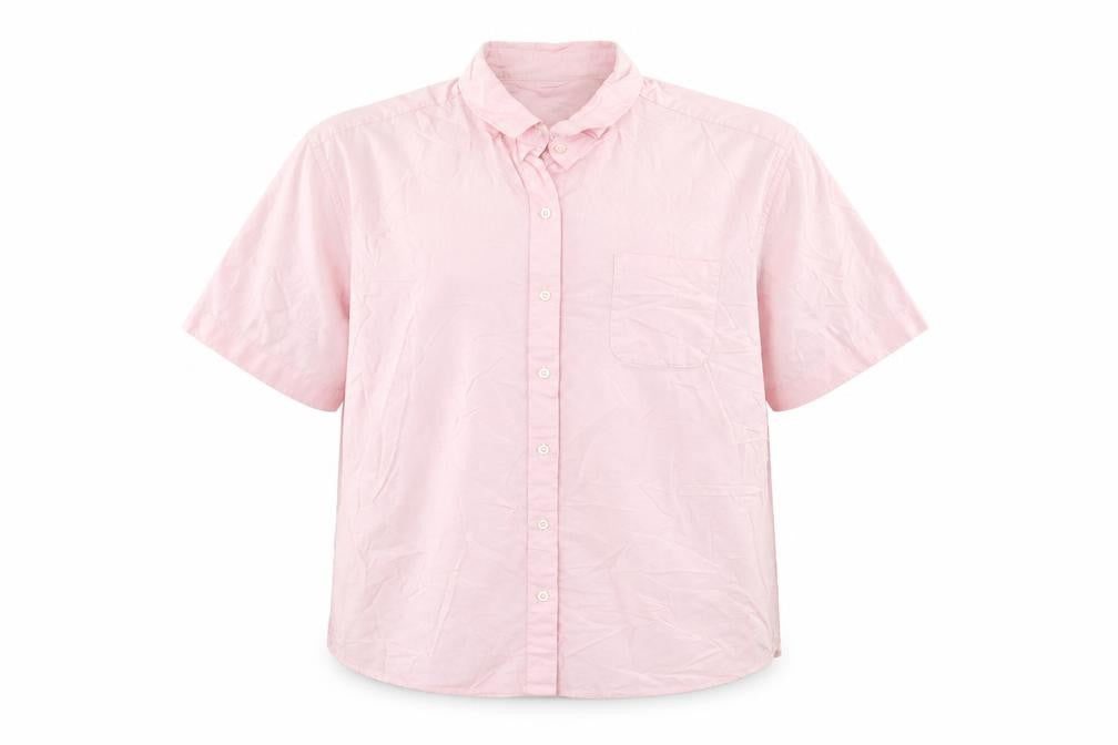 Lands' End Men's Pink Short Sleeve Button-Up Shirt