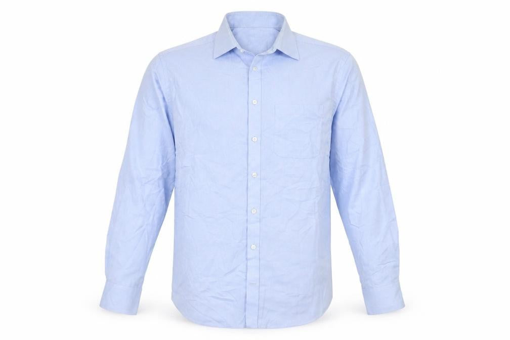 Marks and Spencer Men's Blue Regular Fit Shirt 15.5