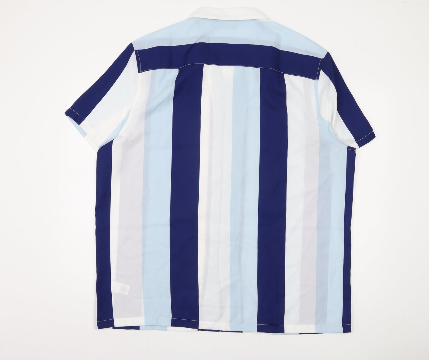ASOS Men's Blue Striped Button-Up Shirt 3XL