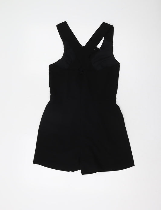Lost Society Women's Black Sleeveless Playsuit Size 8