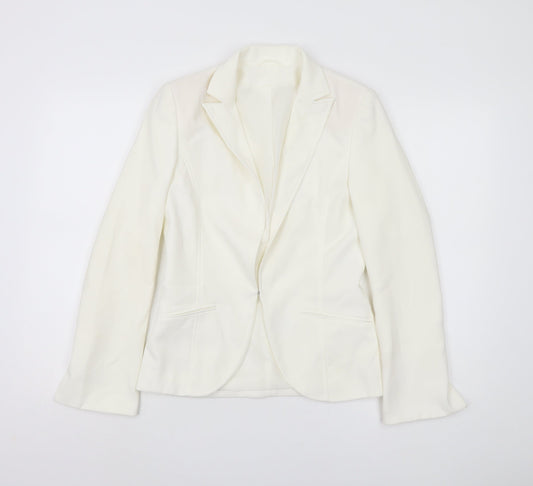 Topshop Women's White Blazer - Size 8 - Elegant Workwear