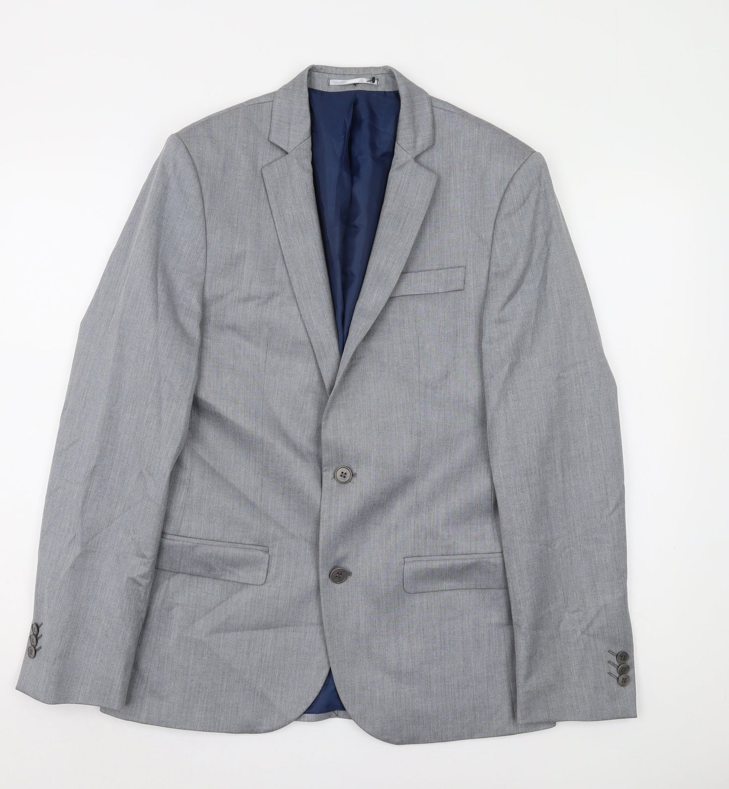 River Island Men's Grey Blazer, Size 38, Regular Fit