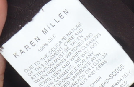 Karen Millen Women's Brown Embroidered Skirt UK 12