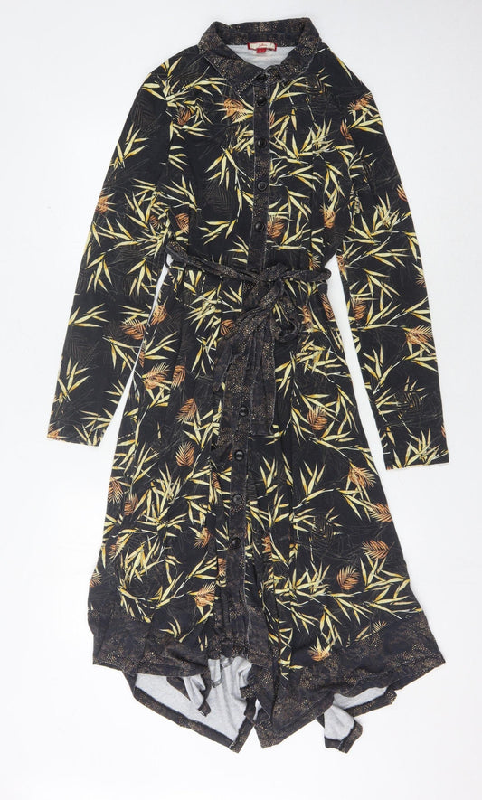 Joe Browns Women's Black Floral Collared Shirt Dress