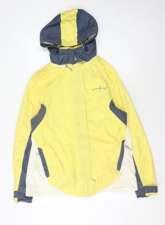 Weird Fish Women's Yellow Rain Jacket - Size 14, Hooded