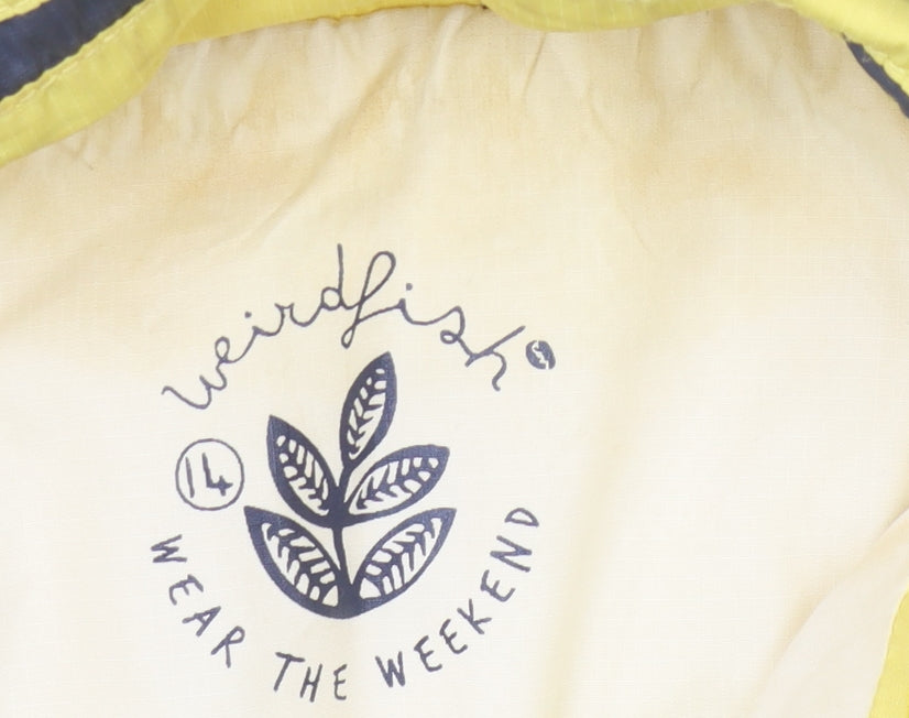 Weird Fish Women's Yellow Rain Jacket - Size 14, Hooded