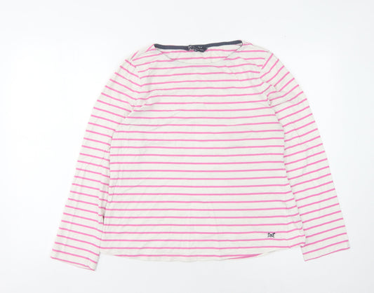 Crew Clothing Company Women's Pink Striped T-Shirt Size 14