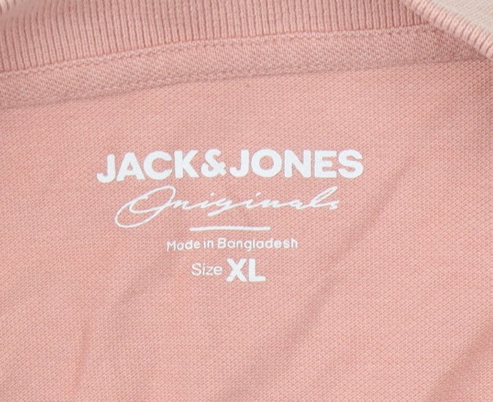 Jack & Jones Men's Pink XL Polo Shirt