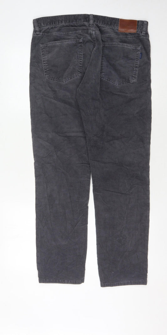 GANT Men's Grey Slim Corduroy Trousers W32