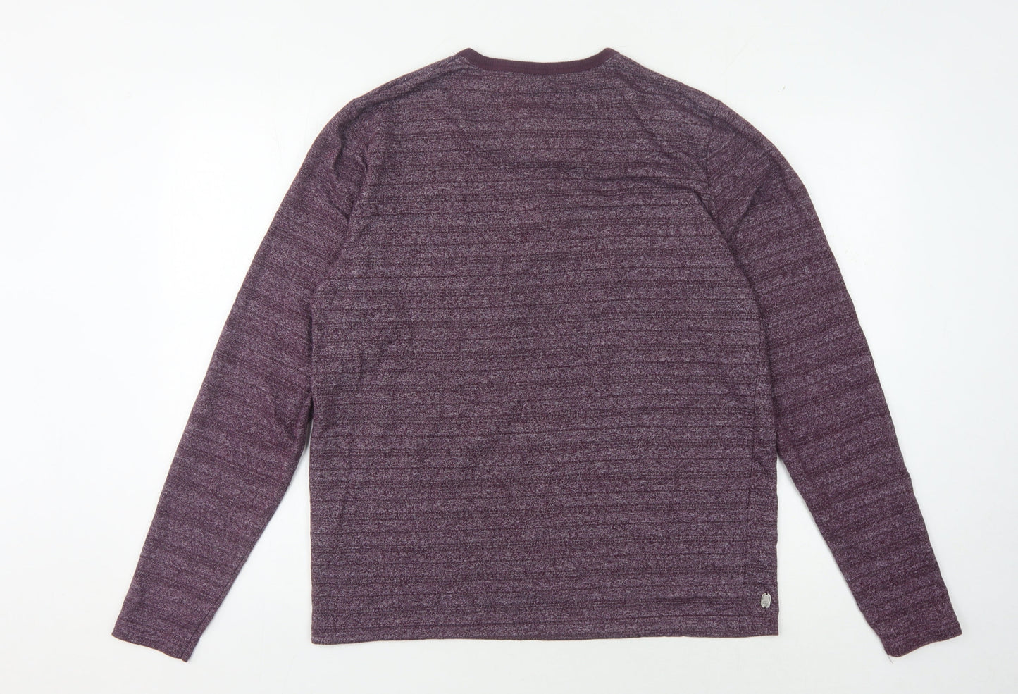 Tokyo Laundry Men's Purple Striped Henley T-Shirt L