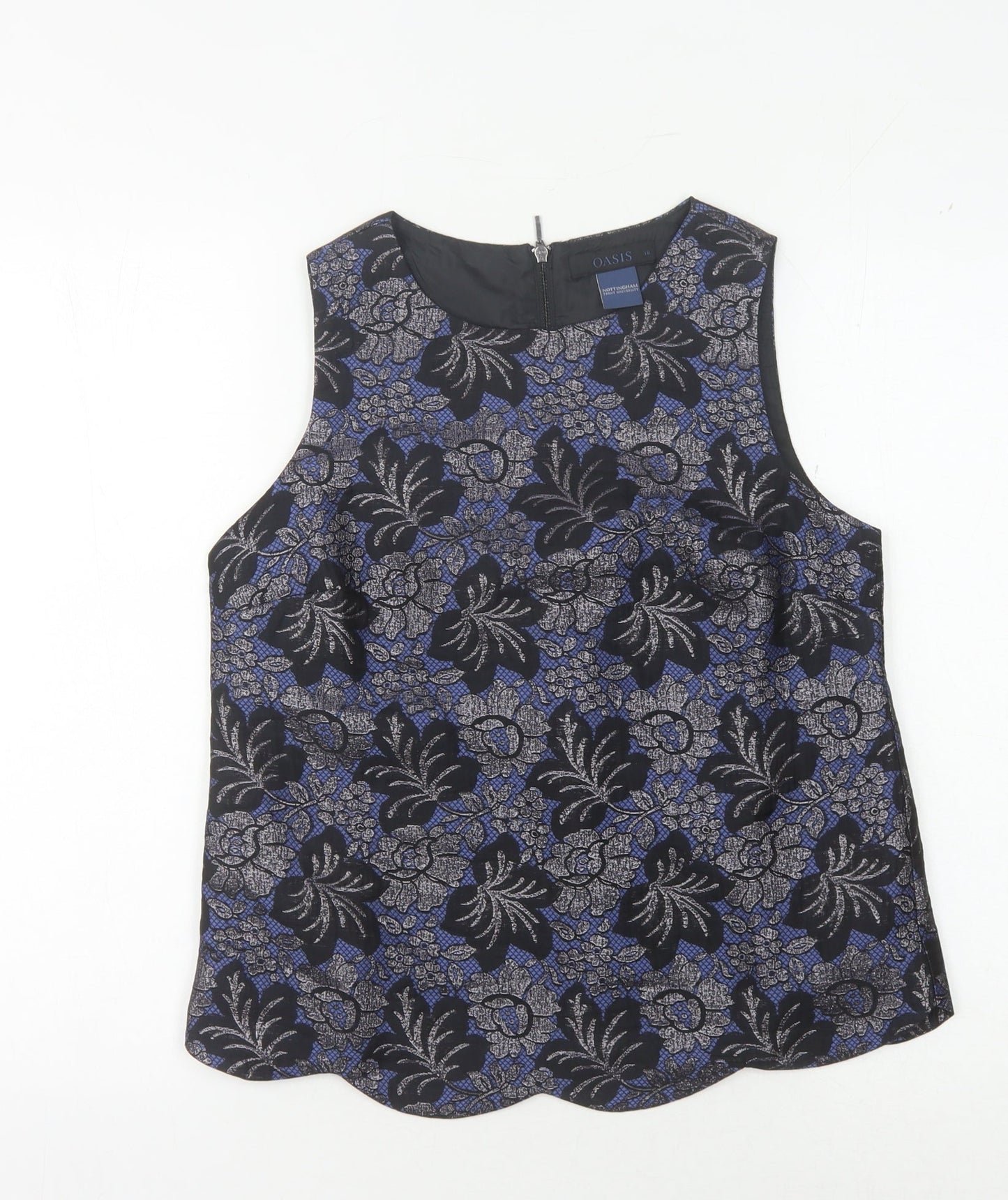 Oasis Women's Black Floral Blouse, Size 10