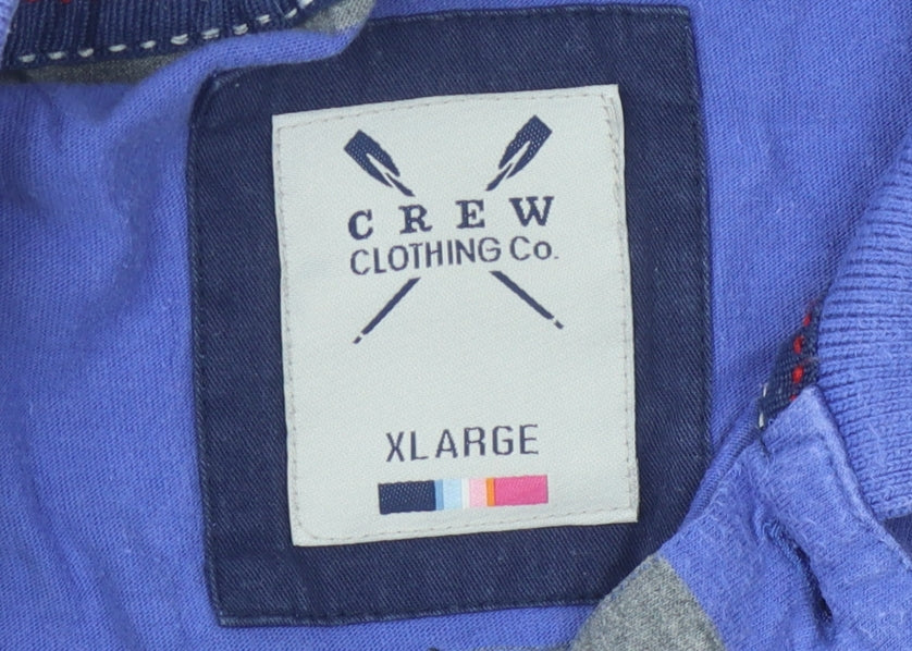 Crew Clothing Co. Men's Blue Striped Polo Shirt XL