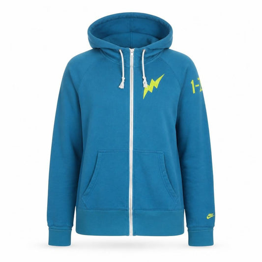 Unisex Adults UK L Regular Nike Blue Full Zip Hoodie